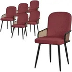Ml-Design Esszimmerst&uuml;hle, Rot, Naturmaterialien, 51x91x61 cm, Esszimmer,...