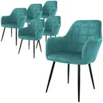 Ml-Design Esszimmerstuhl, T&uuml;rkis, Textil, 6-Sitzer, 60x84x58 cm, Esszimmer, St&uuml;hle,