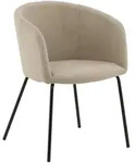 Livetastic Armlehnstuhl, Schwarz, Beige, Metall, Textil, Rundrohr, 55x78x55 cm,