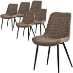 Ml-Design Esszimmerst&uuml;hle, Dunkelbraun, Metall, 6-Sitzer, 52x89x60 cm,...