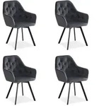 Homestyle4u Armlehnstuhl-Set, Grau, Textil, 59x88x65 cm, Esszimmer, St&uuml;hle,