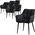 Ml-Design Esszimmerst&uuml;hle, Schwarz, Textil, 6-Sitzer, 63x90x57 cm, Esszimmer,