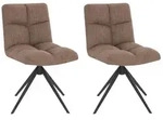 Home Deluxe Esszimmerstuhl, Dunkelbraun, Metall, Textil, 61x84x47 cm, Esszimmer,