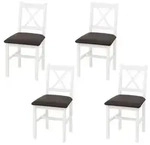 MCW Esszimmerstuhl, Wei&szlig;, Schwarz, Holz, 43x85x44 cm, Esszimmer, St&uuml;hle,