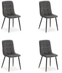 Homestyle4u Stuhl-Set, Grau, Textil, 43x88x50 cm, Esszimmer, St&uuml;hle,