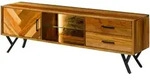 Massivmoebel24 Tv-Board, Natur, Holz, Echtholz,Altholz, 1 F&auml;cher, 2 Schubladen,