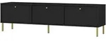 Selsey Tv-Lowboard, Schwarz, Metall, 3 F&auml;cher, Rechteckig, 180x50x40.8 cm,