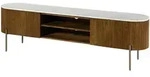 Massivmoebel24 Tv-Board, Braun, Holz, Echtholz,Mangoholz, 1 F&auml;cher, Oval,...