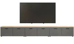Mid.you Lowboard Baggio WO, Anthrazit, Eiche, Kunststoff, Holzoptik, 6 F&auml;cher,