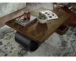 Massivmoebel24 Couchtisch, Braun, Holz, Echtholz,Mangoholz, 2 Schubladen, Rechteckig,