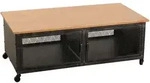 MCW Couchtisch, Schwarz, Beige, Holz, Kiefer, 120x45x60 cm, Wohnzimmer,