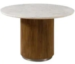 Massivmoebel24 Esstisch, Braun, Holz, Echtholz,Mangoholz, Rund, 120x76x120 cm,