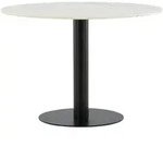 Livetastic Esstisch, Schwarz, Wei&szlig;, Metall, Stein, rund, zylindrisch, 106x75x106 cm,