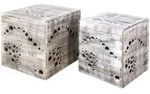 Homestyle4u Beistelltisch, Grau, Holz, 45x45x45 cm, Wohnzimmer,...