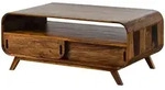 Massivmoebel24 Couchtisch, Dunkelbraun, Holz, Echtholz,Sheesham, Rechteckig,