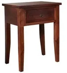 Massivmoebel24 Beistelltisch, Dunkelbraun, Holz, Echtholz,Akazie, 1 Schubladen,
