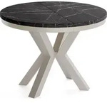 WFL Group Esstisch, Anthrazit, Metall, 10-Sitzer, Rund,Rund, 196x76x120 cm,