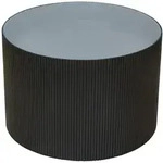 Svita Beistelltisch, Schwarz, Holzwerkstoff, Paulownia, Rund, 59x39x59 cm,