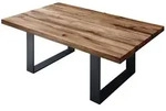 Massivmoebel24 Couchtisch, Braun, Holz, Echtholz,Wildeiche, Rechteckig, 90x45x90 cm,