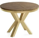 WFL Group Esstisch, Alteiche, Metall, 10-Sitzer, Rund,Rund, 196x76x120 cm,...