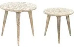 Beliani Beistelltisch, Hellbraun, Holz, 46x45x46 cm, Wohnzimmer,...