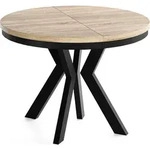 WFL Group Esstisch, Sonoma Eiche, Holz, 10-Sitzer, Rund,Rund, 200x77x100 cm,