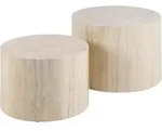 Mid.you Couchtischset, Beige, Holzwerkstoff, 2-teilig, zylindrisch, 58x40x58 cm, FSC
