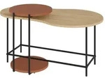 Livetastic Couchtisch, Eiche, Dunkelorange, Metall, Holzwerkstoff, rund,...