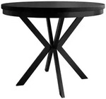 Mirjan24 Esstisch, Schwarz, Metall, Rund,Rund, 120x76x120 cm, Esszimmer, Tische,