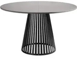 Mirjan24 Esstisch, Schwarz, Hellgrau, Metall, Rund,Rund, 120x76x120 cm,...