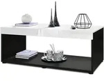 Vladon Couchtisch, Wei&szlig; Hochglanz, Holzwerkstoff, 104x40.5x58 cm, Wohnzimmer,