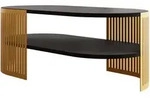 Mirjan24 Couchsitch, Schwarz, Gold, Metall, Oval,Oval, 50x40x100 cm, Wohnzimmer,