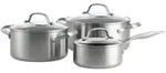 GreenPan Kochtopfset Geneva, Schwarz, Metall, Glas, 3-teilig, 16 cm, 1,49 L,...