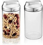 Gefu Vorratsdosenset Kippo, Silber, Metall, Kunststoff, Glas, 2-teilig, 1 L,...