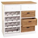 MCW Weinregal, Wei&szlig;, Braun, Holz, 87x86x37 cm, Wohnzimmer, Regale, Weinregale