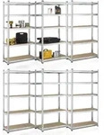Juskys Lagerregal, Silber, Metall, 90x180x40 cm, Freizeit, Heimwerken, Werkstatt