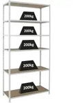 Proregal Schwerlastregal, Wei&szlig;, Metall, Rechteckig, 120x250x40 cm, Freizeit,