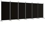 vidaXL Paravent,, Schwarz, Textil, 520x180x50 cm, Wohnzimmer, Raumteiler & Paravents,