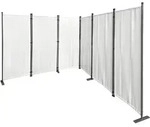 Quick Star Paravent, Wei&szlig;, Metall, 340x170 cm, Sonnen- & Sichtschutz, Sichtschutz
