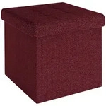 Intirilife Sitzw&uuml;rfel, Bordeaux, Textil, 30x30x30 cm, Wohnzimmer, Hocker,
