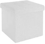 Intirilife Sitzw&uuml;rfel, Wei&szlig;, Textil, 30x30x30 cm, Wohnzimmer, Hocker, Sitzw&uuml;rfel