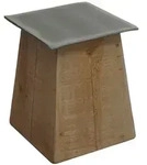 MCW Hocker, Braun, Grau, Holz, 36x45x36 cm, Wohnzimmer, Hocker, Sitzhocker