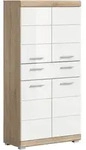 Mid.you Midischrank, Sonoma Eiche, Wei&szlig; Hochglanz, Holzwerkstoff, 2 F&auml;cher, 1