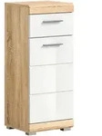 Mid.you Unterschrank, Esche, Wei&szlig; Hochglanz, Kunststoff, 1 F&auml;cher, 1 Schublade(n)