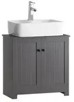SoBuy Waschbeckenunterschrank, Grau, Holzwerkstoff, 60x60x30 cm, Badezimmer,