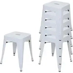 MCW Hocker, Wei&szlig;, Metall, 39x46x39 cm, Esszimmer, Barm&ouml;bel, Barhocker