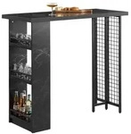 SoBuy Bartisch, Schwarz, Holzwerkstoff, Metall, 120x105x50 cm, Esszimmer, Barm&ouml;bel,