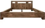 Massivmoebel24 Bett, Grau, Holz, Echtholz,Sheesham, Rechteckig, 180x200 cm,
