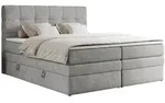 MKS Boxspringbett, Hellgrau, Textil, 2-Sitzer, H4, Rechteckig, 160x200 cm,