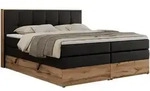 MKS Boxspringbett, Schwarz, Textil, 2-Sitzer, H3, Rechteckig, 200x200 cm, Oeko-Tex&reg;,